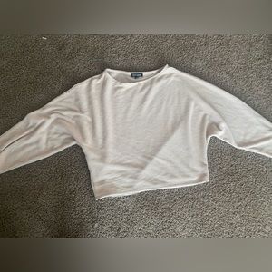 Blush pink long sleeve, textured, crop top